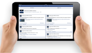 ipad ecran  pages facebook
